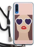 Red lips: Samsung Galaxy A50 Transparant Hoesje met koord