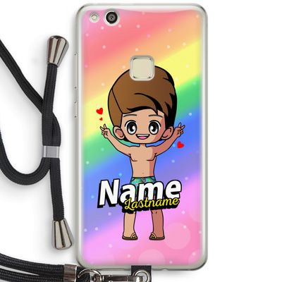 Chibi Maker man: Huawei Ascend P10 Lite Transparant Hoesje met koord
