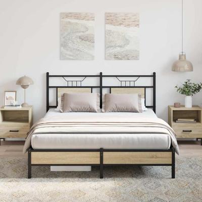 Bedframe zonder matras hout sonoma eikenkleurig 140x200 cm
