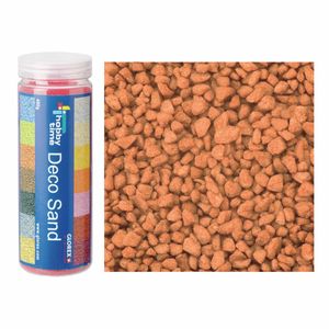 2x busjes fijn decoratie zand/kiezels terra cotta 480 gram