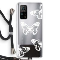 White butterfly: Xiaomi Mi 10T 5G Transparant Hoesje met koord