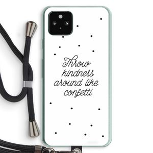 Confetti: Pixel 5a 5G Transparant Hoesje met koord
