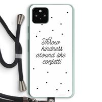 Confetti: Pixel 5a 5G Transparant Hoesje met koord