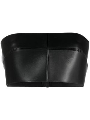 Roberto Cavalli haut-bandeau en cuir - Noir