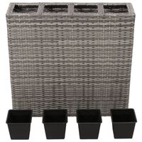 The Living Store Tuinbak Rattan - Outdoor - 79 x 22 x 76 cm - Grijs