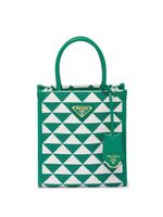 Prada sac cabas Symbole à plaque logo - Vert - thumbnail