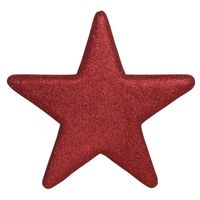 Decoratie ster - rood - 50 cm - kunststof foam - hangdecoratie kerst - thumbnail