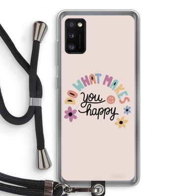 Happy days: Samsung Galaxy A41 Transparant Hoesje met koord