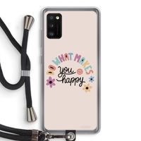 Happy days: Samsung Galaxy A41 Transparant Hoesje met koord