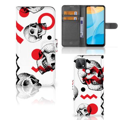 Telefoonhoesje met Naam OPPO A15 Skull Red