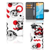 Telefoonhoesje met Naam OPPO A15 Skull Red