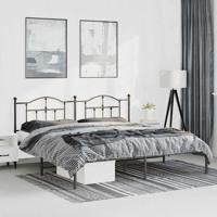 Bedframe met hoofdbord metaal zwart 183x213 cm