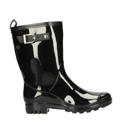 XQ regenlaarzen met siergesp zwart