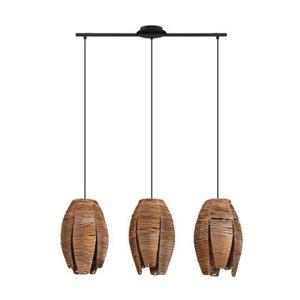 EGLO Mongu 1 Hanglamp - E27 - 79,5 cm - Zwart|Bruin