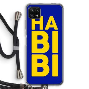 Habibi Blue: Samsung Galaxy A22 5G Transparant Hoesje met koord