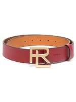 Ralph Lauren Collection ceinture en cuir à boucle logo - Rouge - thumbnail