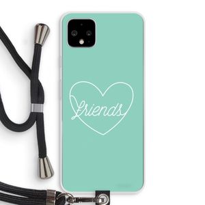 Friends heart pastel: Pixel 4 XL Transparant Hoesje met koord