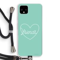 Friends heart pastel: Pixel 4 XL Transparant Hoesje met koord
