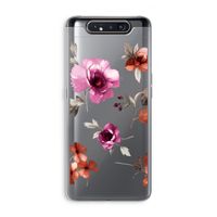Geschilderde bloemen: Samsung Galaxy A80 Transparant Hoesje