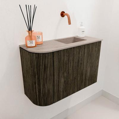 Toiletmeubel Mondiaz Joya Dlux | 61.6 cm | Meubelkleur Shadow | Faye wastafel Saba Wasbak Rechts | Zonder kraangat(en)