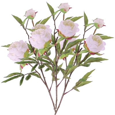 Kunstbloem pioenroos Spring Dream - 3x - wit - 73 cm - kunststof steel - decoratie Kunstbloem pioenroos Spring Dream - 3x - wit - 73 cm - kunststof steel - decoratie