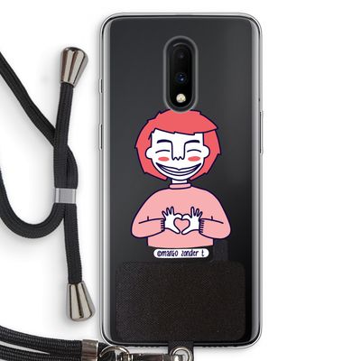 Hartje: OnePlus 7 Transparant Hoesje met koord