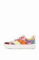 Sneakers met plateauzool en aquarel-patch - MATERIAL FINISHES - 37