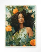 Urban Cotton Wandkleed 'Rosita' 145 x 190cm in Floating Frame - off white