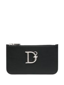 DSQUARED2 porte-monnaie en cuir à plaque logo - Noir