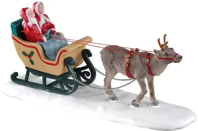 Lemax north pole sleigh ride kerstdorp tafereel Caddington Village 2020