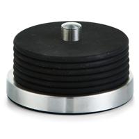 Zeller Glazen onderzetters - 6x - zwart - siliconen - Dia 10 cm - met houder