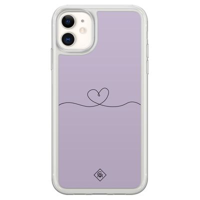 iPhone 11 hybride hoesje - Hart lila