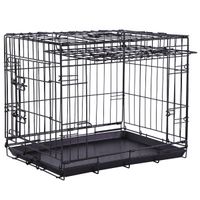 Brekz Bench zwart met schuifdeur voor de hond XL