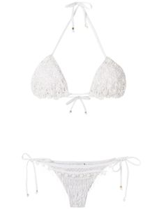 Amir Slama bikini à broderies - Blanc