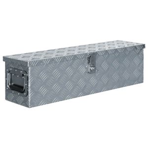 VidaXL Aluminium kist 80,5x22x22 cm zilverkleurig