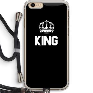 King zwart: iPhone 6 PLUS / 6S PLUS Transparant Hoesje met koord
