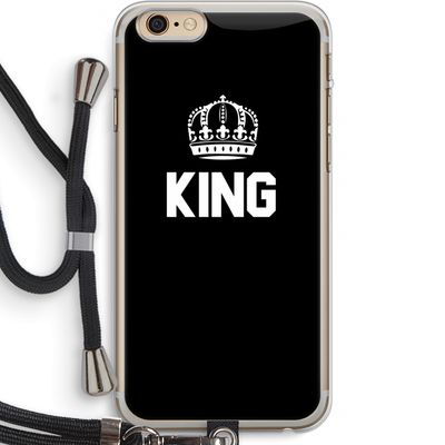 King zwart: iPhone 6 PLUS / 6S PLUS Transparant Hoesje met koord