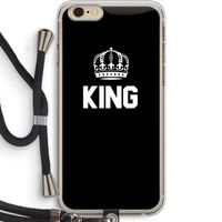 King zwart: iPhone 6 PLUS / 6S PLUS Transparant Hoesje met koord