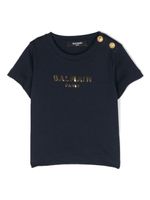 Balmain Kids t-shirt à logo métallisé - Bleu - thumbnail