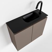 Toiletmeubel Mondiaz Ture | 60 cm | Meubelkleur Smoke | Eden wastafel Urban Rechts | 1 kraangat