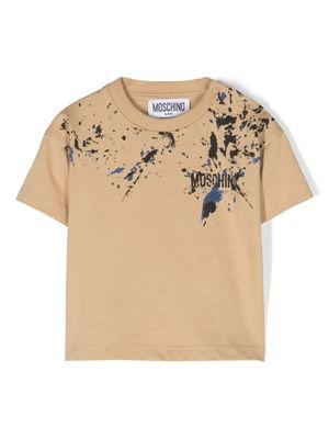 Moschino Kids t-shirt à imprimé taches de peinture - Tons neutres