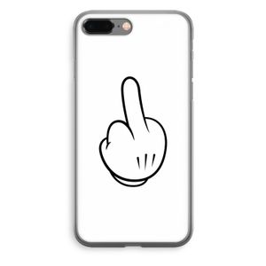 Middle finger white: iPhone 8 Plus Transparant Hoesje