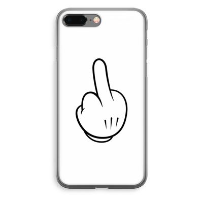 Middle finger white: iPhone 8 Plus Transparant Hoesje
