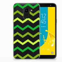 Samsung Galaxy J6 2018 | TPU bumper | Zigzag Groen Samsung Galaxy J6 2018 | TPU bumper | Zigzag Groen