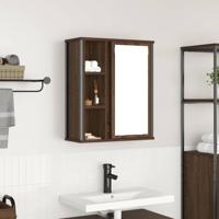 Badkamerwandkast met spiegel 50x21x60 cm bruin eikenkleurig Badkamerwandkast met spiegel 50x21x60 cm bruin eikenkleurig
