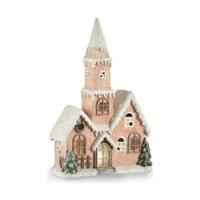 Kerstversiering Krist+ CC2187084 CC2187084 Wit Bruin Groen Roze Huis Kerstmis 21 x 77 x 48 cm LED Licht