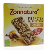 Zonnatura Pit en notenreep pecan vanille 25 gr bio (3 st)