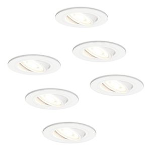 HOFTRONIC™ Set van 6 stuks dimbare LED inbouwspots Pittsburg met 5 Watt 4000K spot kantelbaar