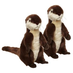 2x stuks pluche otter knuffeldier 28 cm