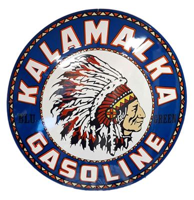 Kalamalka Gasoline Emaille Bord - Ø50cm